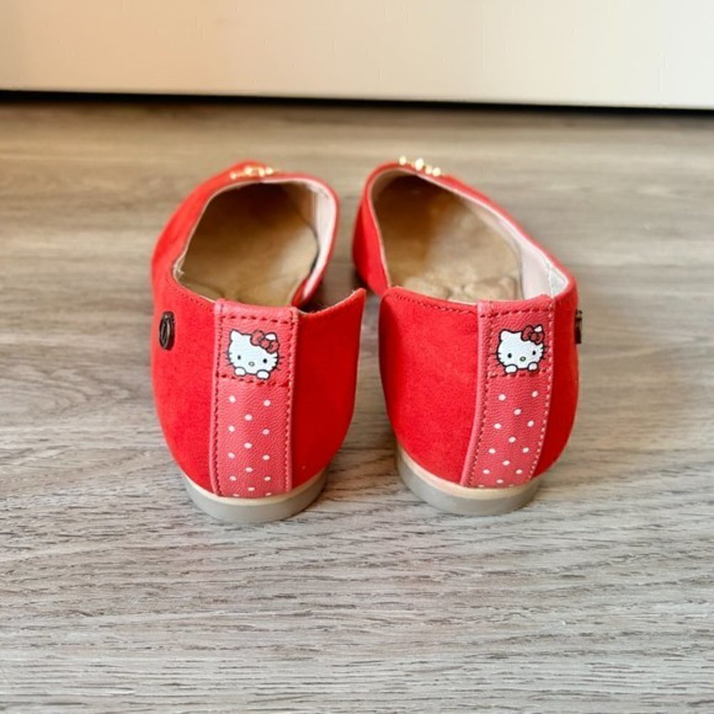 Loly in the Sky x Hello Kitty Red Suede Loafer Flats Size 5 NEW - Picture 6 of 10